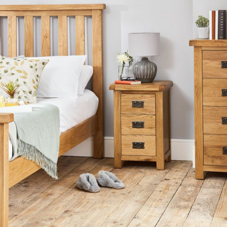 Rustic Oak : Tủ Gỗ Sồi 3 Ngăn Kéo